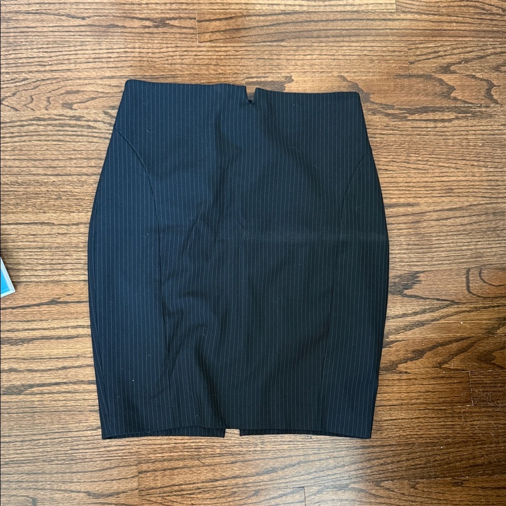 Express Black Pinstripe Pencil Skirt